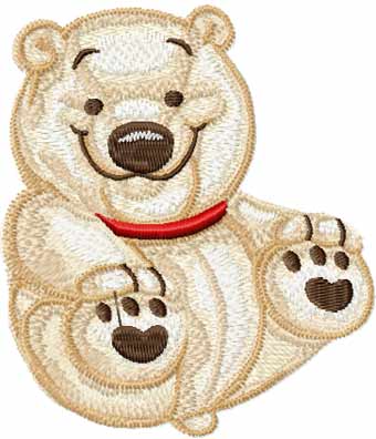White Teddy Bear machine embroidery design